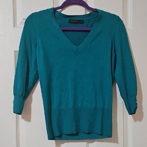 The Limited Teal V-Neck Sweater